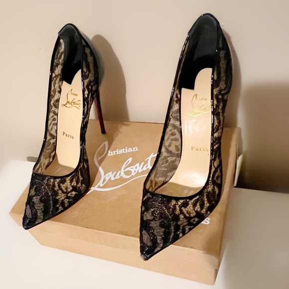 Christian Louboutin Black Patent Leather Lace
Follies Pump - Picture 3 of 4